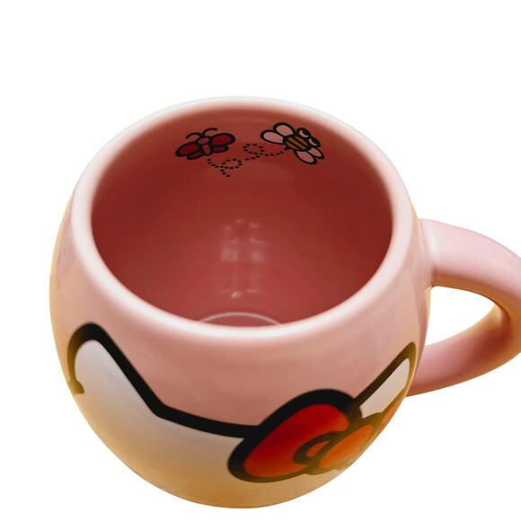 Vander 2011 Bubble Mug Hello Kitty Pink 18oz Bee Butterfly - Picture 3 of 4